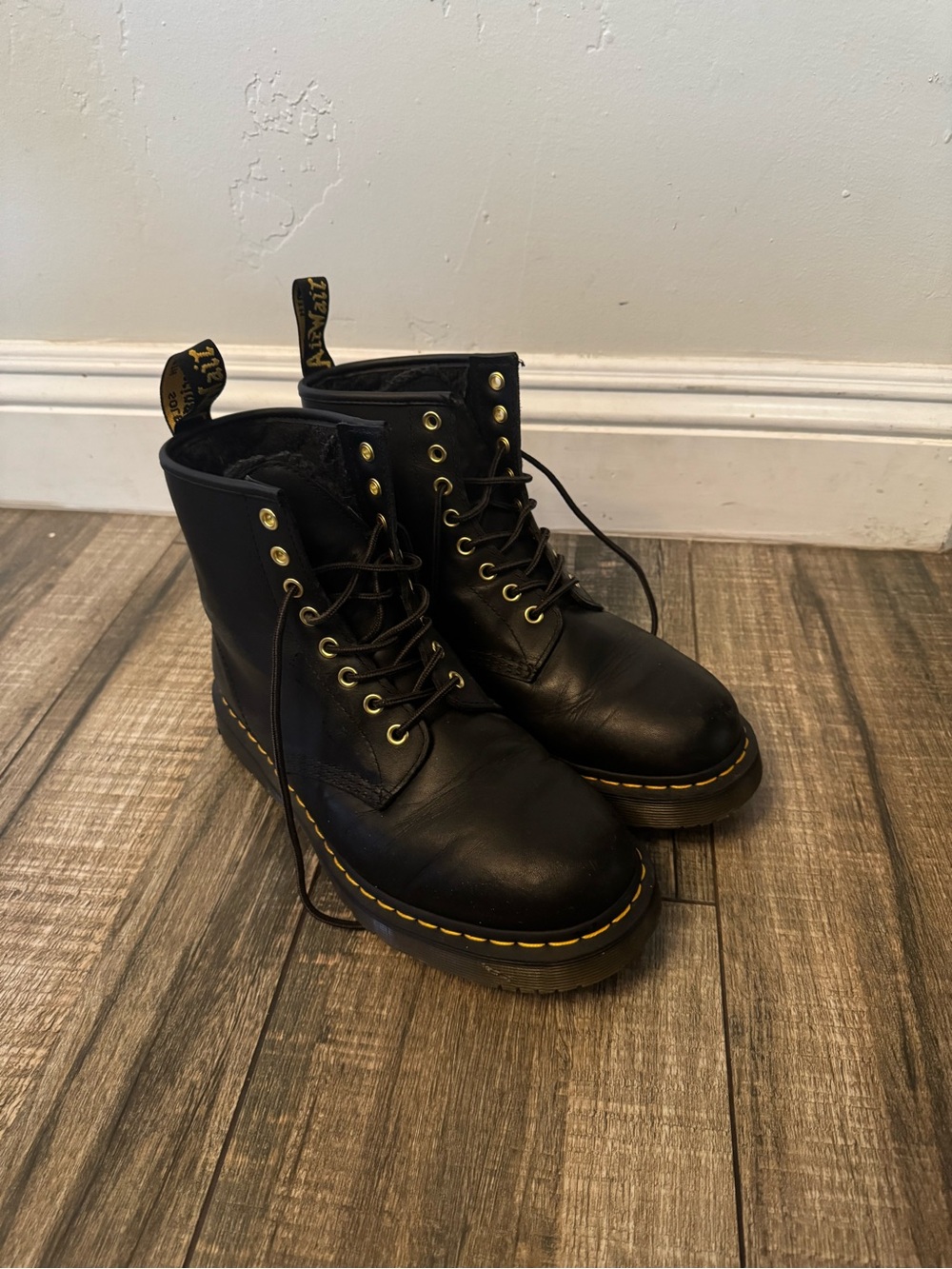 Black Leather Lace-Up Combat Boots - Dr. Martens. Doc Martens